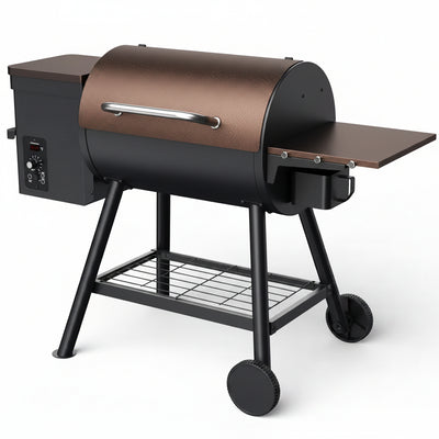 456 Sq. In. Wood Pellet Grill and Smoker BBQ with PID Auto Temperature Control in Bronze