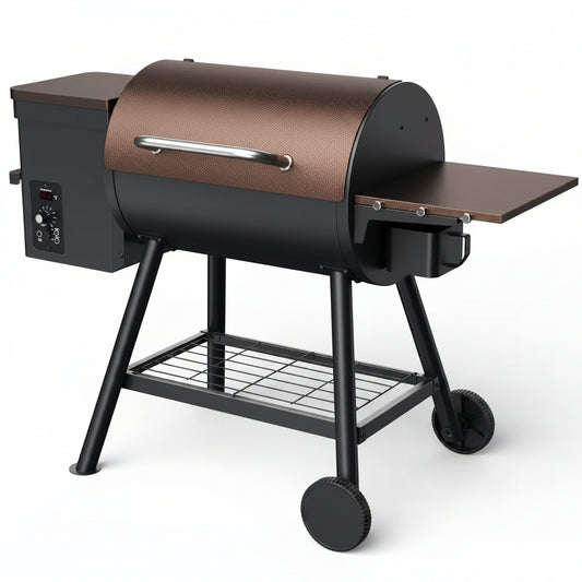 456 Sq. In. Wood Pellet Grill and Smoker BBQ with PID Auto Temperature Control in Bronze
