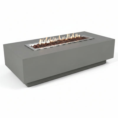 Cast Concrete Fire Table Designed for Natural Gas, 45,000 BTU Output, 60x27 Surface, CSA Certified