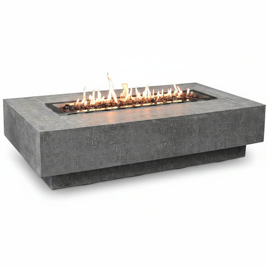Hampton Propane Fire Pit Table Cast Concrete 56 X 32-In